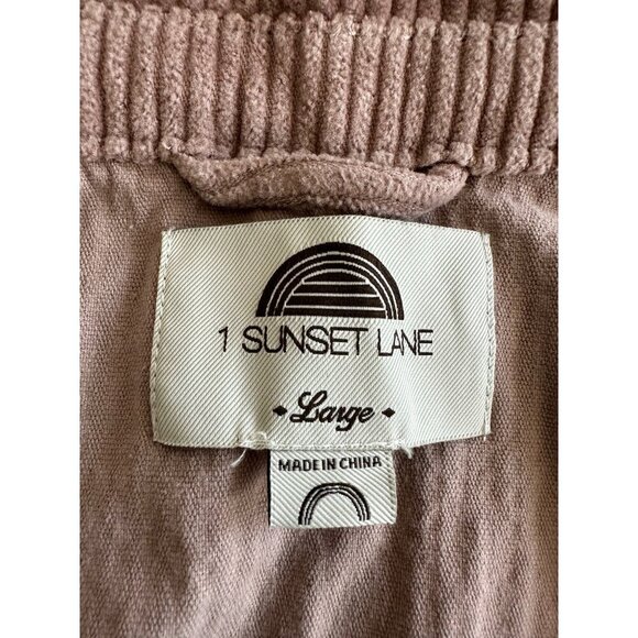 1 Sunset Lane Corduroy Utility Cropped Jacket In Dusty Rose Size M Pockets Chic - Picture 4 of 9